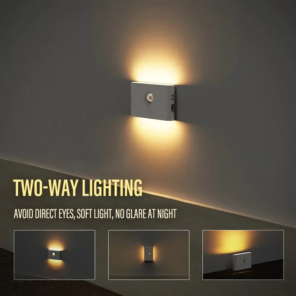 Motion Sensor Night Light,Rechargeable Powered LED Closet Lights,Wireless Magnetic Cabinet Lamp for Indoor Bedroom Kitchen Stair