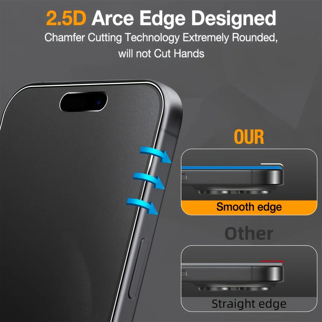 3 Pack Privacy Screen Protector Tempered Glass for iPhone 11-16 Anti-Spy Matte Finish