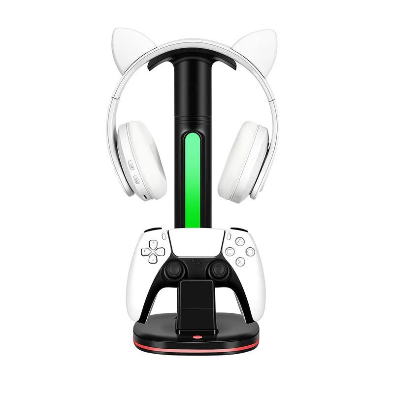 LED Display Stand for PS5 Game Controller & Headphone Charging Station for Playstation 5 Gamepad Headset Stand Accessories