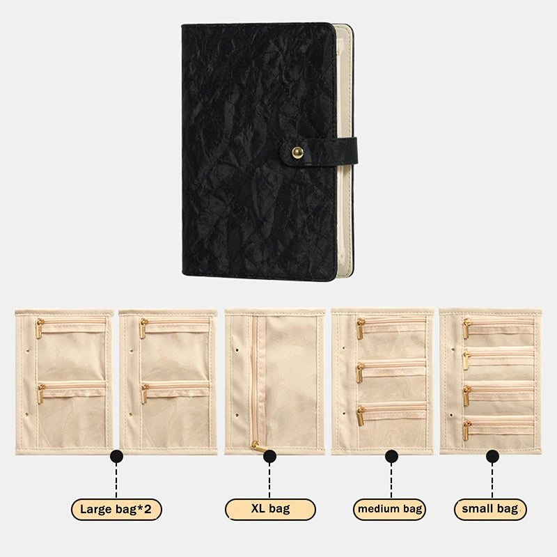 Travel Jewelry Case,Jewelry Organizer Box With Clear Zipper Velvet Jewelry Pouch Bag, PU Leather Jewelry Case,Gift For Women 1PC