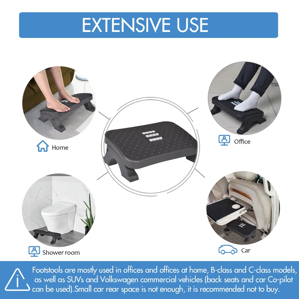 Ergonomic Foot Rest Under Desk Office with Massage Surface Promote Leg Circulation Relieve Pressure Max-Load 120Lbs