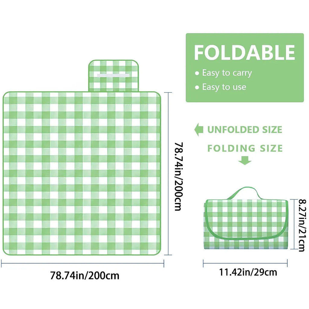 Portable Waterproof Picnic Blanket Comfortable All Weather Outdoor Mat for Beach Park Concert Festival Camping and Lounge