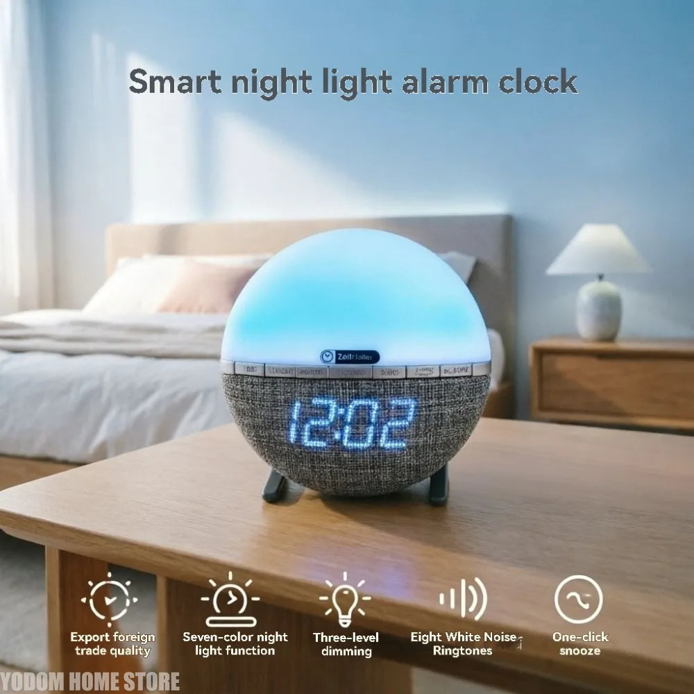 Wake Up Light Sunrise Alarm Clock Desk Clock with Colors Light Natural Sound Digital Clock for living room bedroom home decor