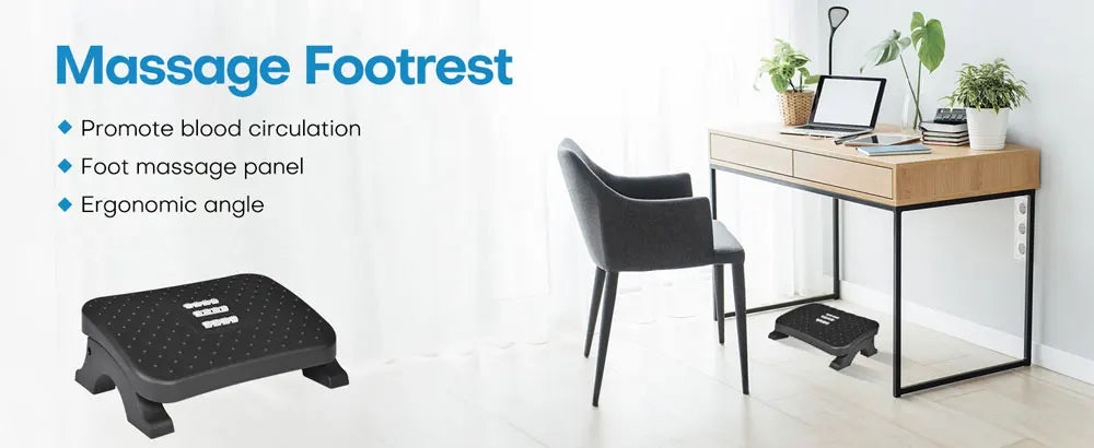 Ergonomic Foot Rest Under Desk Office with Massage Surface Promote Leg Circulation Relieve Pressure Max-Load 120Lbs