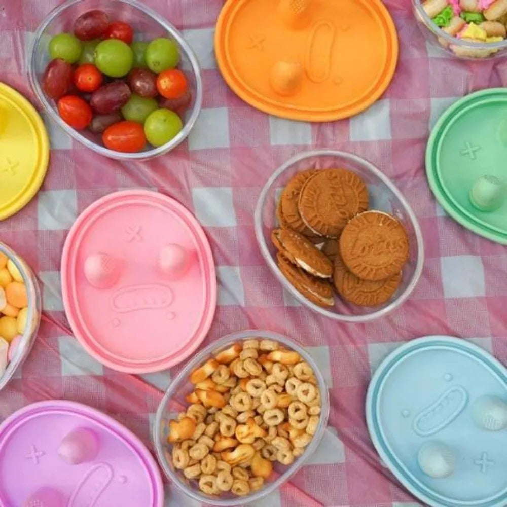Portable Silicone Lid Snack Storage Box No-Mess Leak-Proof Food Container Reusable Multifunctional Snack Organizer Kitchen